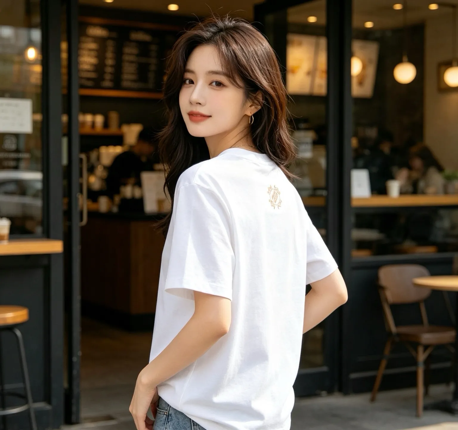 Louis Vuitton/Louis Vuitton 26ss embroidered letter Retro scroll short sleeves